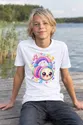 Koszulka ze słuchawkami dla chłopca biała słodki styl kawaii, zdjęcie 8