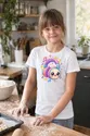 Koszulka ze słuchawkami dla dziewczynki biała słodki kawaii, zdjęcie 3