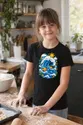 Koszulka z falą dla dziewczynki czarna papierowa wycinanka 3D, zdjęcie 6