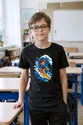 Koszulka z falą dla chłopca czarna komiksowy dynamiczny styl, zdjęcie 3