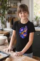 Koszulka z trąbką kosmiczną dla dziewczynki czarna gwiazdy, zdjęcie 8