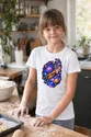 Koszulka z trąbką kosmiczną dla dziewczynki biała gwiazdy, zdjęcie 3