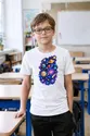 Koszulka z mapą gwiazd dla chłopca biała kosmiczny szlak gwiazd, zdjęcie 5