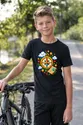 Koszulka z kompasem pixel art dla chłopca czarna w stylu gry, zdjęcie 3