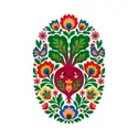 Koszulka z burakiem ludowa dla chłopca biała ludowa wycinanka, zdjęcie 2