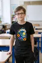 Koszulka z wielką falą dla chłopca czarna witrażowa mozaika, zdjęcie 4