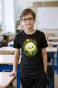 Koszulka dziecięca z kalafiorem dla chłopca czarna geometryczne kształty, zdjęcie 4