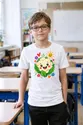 Koszulka z kalafiorem dla chłopca biała rysunek kredkami, zdjęcie 6