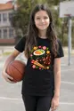 Koszulka z sushi dla dziewczynki czarna słodkie kawaii z buziami, zdjęcie 4