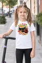 Koszulka z sushi dla dziewczynki biała słodkie kawaii z buziami, zdjęcie 4