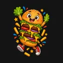 Koszulka dziecięca z hamburgerem dla chłopca czarna wesoła bajka, zdjęcie 2