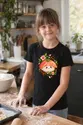 Koszulka z sushi dla dziecka dla dziewczynki czarna miękka akwarela, zdjęcie 6