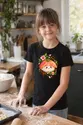Koszulka z sushi dla dziecka dla dziewczynki czarna miękka akwarela, zdjęcie 5