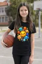 Koszulka dziecięca z układem słonecznym dla dziewczynki czarna kawaii z, zdjęcie 5
