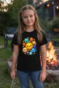 Koszulka dziecięca z układem słonecznym dla dziewczynki czarna kawaii z, zdjęcie 6