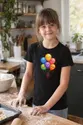 Koszulka z balonami dla dziewczynki czarna z kolorowych kropek, zdjęcie 7
