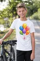Koszulka z balonami dla chłopca biała z kolorowych kropek, zdjęcie 4