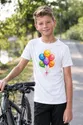 Koszulka z balonami dla chłopca biała z kolorowych kropek, zdjęcie 5