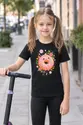 Koszulka z donutem dla dziewczynki czarna delikatna akwarela, zdjęcie 7