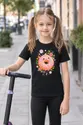 Koszulka z donutem dla dziewczynki czarna delikatna akwarela, zdjęcie 7