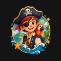 Koszulka z piratem dla chłopca czarna okrągła scena odznaki, zdjęcie 2