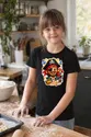 Koszulka dziecięca z piratem dla dziewczynki czarna naklejka, zdjęcie 3