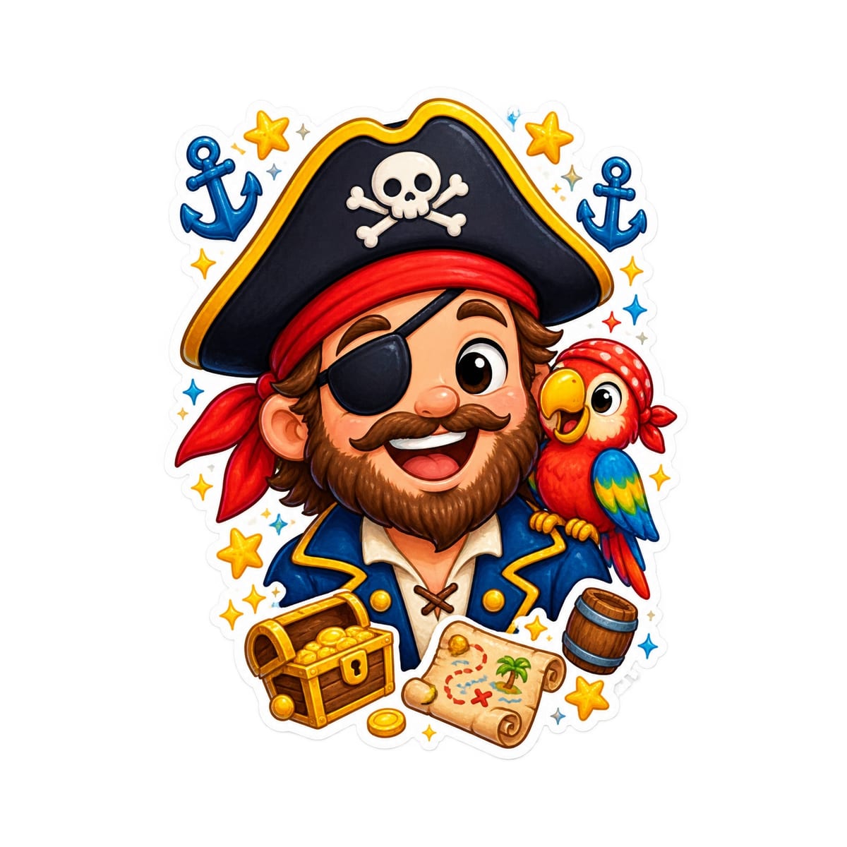 Koszulka dziecięca z piratem dla dziewczynki biała naklejka, zdjęcie 2