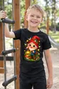 Koszulka z krasnoludkiem dla chłopca czarna słodki styl kawaii, zdjęcie 5