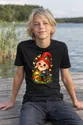 Koszulka z krasnoludkiem dla chłopca czarna słodki styl kawaii, zdjęcie 8