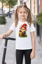 Koszulka z krasnoludkiem dla dziewczynki biała słodki kawaii, zdjęcie 7