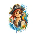 Koszulka z piratem dla chłopca biała miękka akwarela, zdjęcie 2