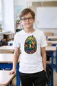 Koszulka ze smokiem wawelskim dla chłopca biała kolorowy witraż, zdjęcie 4