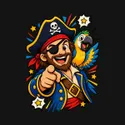 Koszulka z piratem dla chłopca czarna komiksowa dynamika, zdjęcie 2