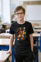 Koszulka z piratem dla chłopca czarna komiksowa dynamika, zdjęcie 4