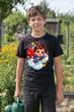 Koszulka z superbohaterem dla chłopca czarna słodki kawaii, zdjęcie 5