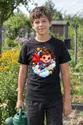 Koszulka z superbohaterem dla chłopca czarna słodki kawaii, zdjęcie 8