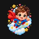 Koszulka z superbohaterem dla dziewczynki czarna kawaii, zdjęcie 2