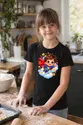 Koszulka z superbohaterem dla dziewczynki czarna kawaii, zdjęcie 3