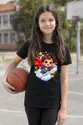 Koszulka z superbohaterem dla dziewczynki czarna kawaii, zdjęcie 5