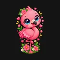 Koszulka dziecięca z flamingiem dla dziewczynki czarna kawaii, zdjęcie 2