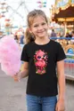 Koszulka dziecięca z flamingiem dla dziewczynki czarna kawaii, zdjęcie 7