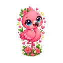 Koszulka dziecięca z flamingiem dla dziewczynki biała kawaii, zdjęcie 2