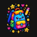 Koszulka z plecakiem pixel art dla chłopca czarna blokowy pixel art, zdjęcie 2