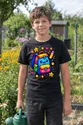 Koszulka z plecakiem pixel art dla chłopca czarna blokowy pixel art, zdjęcie 8