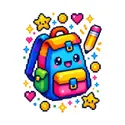 Koszulka z plecakiem pixel art dla chłopca biała blokowy pixel art, zdjęcie 2