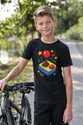 Koszulka z joystickiem rysunkowym dla chłopca czarna rysunek kredkami, zdjęcie 4