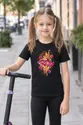 Koszulka dziecięca z baletnicą dla dziewczynki czarna styl witrażowy, zdjęcie 8