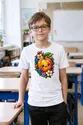 Koszulka z brzoskwinią witraż dla chłopca biała świetlisty efekt, zdjęcie 8