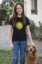 Koszulka z kiwi w kropki dla dziewczynki czarna z kolorowych kropek, zdjęcie 4