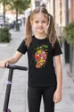 Koszulka z mango w kwiatach dla dziewczynki czarna z kolorowych kwiatów, zdjęcie 5
